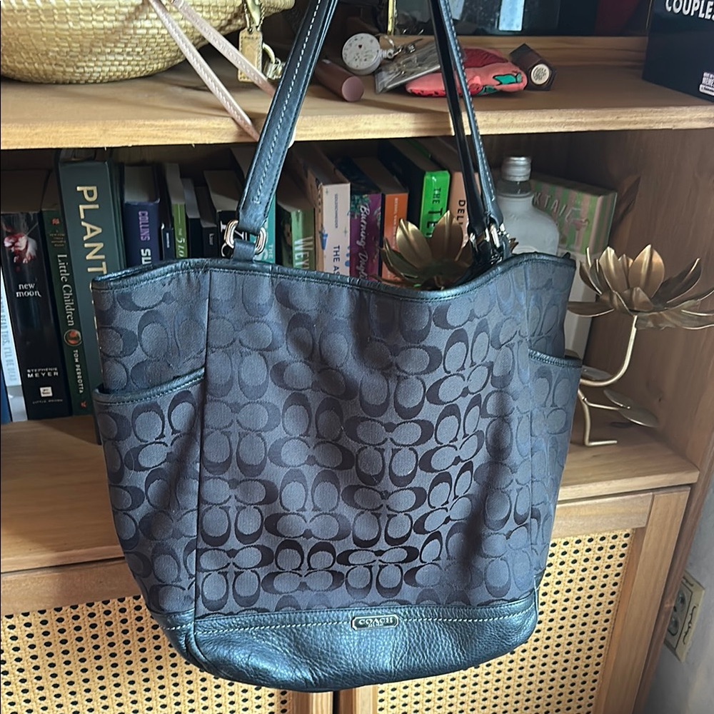 Coach Black Signature Canvas Tote Bag